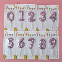 Bougies d'anniversaire en forme de ballon plaquées or, mélange de couleurs dégradées, design numérique et alphabétique, en cire de paraffine, bougies ciel étoilé rêveur