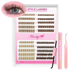 Medylash Fluffy DIY Press-on Wimperextensions Zelfklevend Geen Lijm Nodig Aangepaste Logo Set Anime Wimperextensions Leverancier Cluster Bruin - Product Image 3