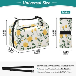 Hawaii Tropical Customized Yellow Jasmine Flowers Insulated Lunch Bag Warm Cooler Bag - Product Image 3