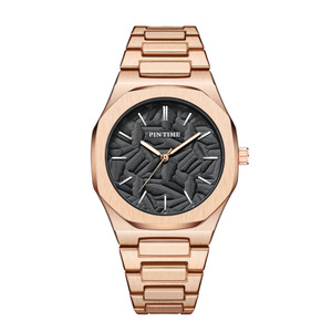 Montre pour homme d'affaires, nouveau style, tendance - montre à quartz étanche avec relief tridimensionnel en forme de feuille - Product Image 4
