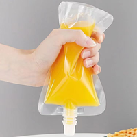 Sachets Jetables en Plastique PE pour Boissons Lactées et Jus, avec Bec Suceur, Idéaux pour les Boissons à Emporter
