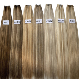 Russian Remy Hair extension Genius wedft Machine Double wedft tinto bianco <span class=keywords><strong>biondo</strong></span> <span class=keywords><strong>capelli</strong></span> umani - Product Image 6
