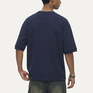 Camisetas de algodón lisas de <span class=keywords><strong>moda</strong></span> al por mayor para hombre, de corte holgado y <span class=keywords><strong>estilo</strong></span> casual, de manga corta - Product Image 2