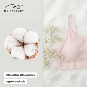 Soutien-gorge sans couture en coton côtelé pour adolescentes, modèle <span class=keywords><strong>Santoni</strong></span>, ultra doux, léger et confortable, pour petites poitrines, lingerie sans armatures - Product Image 2