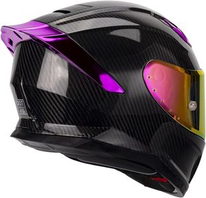 Casques de <span class=keywords><strong>moto</strong></span> intégraux en fibre avec spoiler, casque de <span class=keywords><strong>moto</strong></span> sport touring et routier - Compatibles Bluetooth, poches pour haut-parleurs - Product Image 3