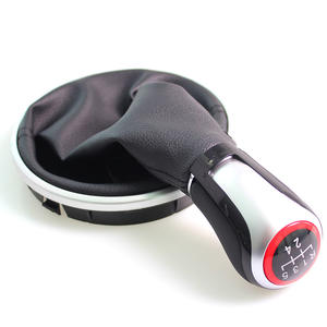 Pommeau de levier de vitesse Skoda en cuir, 5 vitesses, pièce de modification ergonomique, ligne noire - Product Image 5