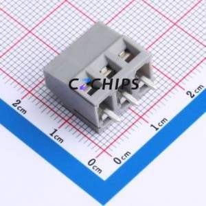 DB128L-5.0-3P-GY-S Screw Terminal Block Through hole Component (THT),P=5mm Connector 1x3P 5mm Gray Through Hole - Product Image 2