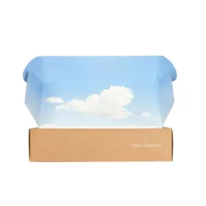 Caixa de papelão robusto personalizado, caixa de papelão roupa interior caixa de envio com logotipo