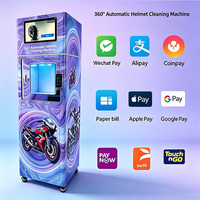 Distributeur automatique de nettoyage et d'entretien de casques de moto en libre-service pour station-service routière
