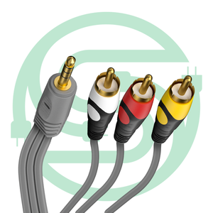 แจ็คมินิ 3.5 มม. <span class=keywords><strong>AV</strong></span> เป็น 3 RCA อะแดปเตอร์<span class=keywords><strong>สาย</strong></span>เคเบิลวิดีโอเสียงสเตอริโอ - Product Image 4