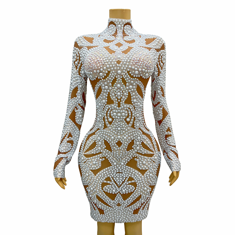 open lace back dress Woman'S' New Hip Sexy Long Skirt Puff Sleeve Party Dress – Negus main image 0