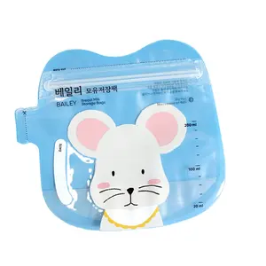 AIUDO lindo patrón portátil leche en polvo bebé comida congelador mantener 100mL 180ml 200ml capacidad personalizar Stand-up Brestmilk Bag