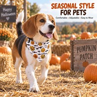 Collier bandana pour chien Halloween avec imprimé citrouille, foulard triangulaire, boucle rapide et anneau en alliage pour costume de fête, collier saisonnier pour animaux de compagnie