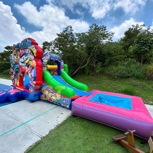 Château gonflable gonflable de chien de patte PVC Jumper Bouncer House Cartoon Children Party Maison gonflable de rebond avec <span class=keywords><strong>piscine</strong></span> de toboggan aquatique - Product Image 4