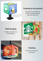 Pantalla LED Cúbica 3D de 360 Grados a Todo Color, Video Wall LED Creativo, Señalización Digital Publicitaria, Personalizable de 4/5/6 Lados