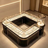 Vitrine à bijoux de table en verre avec éclairage LED, design écologique, couleurs personnalisables, durable, haute qualité, étanche