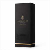 Boîtes d'emballage rigides en papier imperméables de luxe avec logo personnalisé en feuille d'or, poignée et fermeture magnétique, doublure en éponge pour le vin