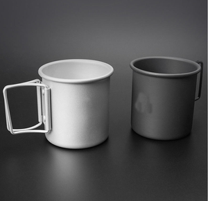 Silver <b>sandblasting</b> Outdoor black anodized oxidization 250ml normal capacity 300 full load capacity aluminium mugs - Product Image 5