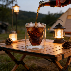 แก้วค็อก<span class=keywords><strong>เท</strong></span>ลแก้วใสทรงหัวกระโหลกคู่ทันสมัย อุปกรณ์เสริมบาร์สุดสร้างสรรค์สำหรับงานปาร์ตี้ธีมเอเลี่ยนโจรสลัด ขายส่ง - Product Image 4