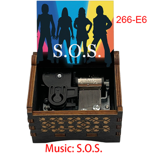Boîte à musique vintage SOS, groupe <span class=keywords><strong>ABBA</strong></span>, 18 notes, manivelle/manivelle, mouvement vintage, durée sonore de 15 secondes, cadeaux spéciaux - Product Image 1