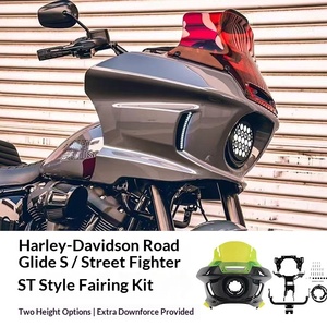Kit de carénage de phare ABS style ST avec pare-brise 6,5''/8,5'' pour HD Softail Low Rider S/Street <span class=keywords><strong>Bob</strong></span> 2018+ – Rénovation/Mise à niveau multicolore - Product Image 1