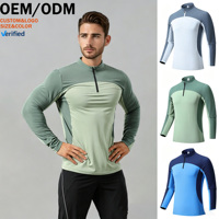 Veste de sport pour homme à manches longues, nouvelle collection automne/hiver, col montant, pour course à pied et randonnée en extérieur, séchage rapide, Spandex/Polyester 220g, vêtements de loisirs