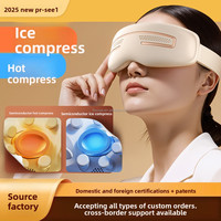 Masseur oculaire intelligent portable 3D à points d'acupression, dernière version, mini compresse chaude et froide efficace pour soulager la fatigue oculaire