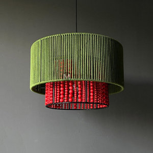 Lámpara colgante moderna hecha a mano con cuentas de madera, redonda, E27 LED Smd3030, para sala de estar, comedor, cafetería - Product Image 2