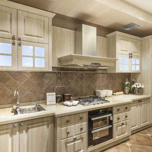 装饰豪华白色摇床pvc现代高光丙烯酸设计厨房橱柜套装中国制造 - Product Image 1