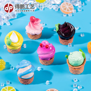 Ornements en forme de cornets de glace Dp Mini, artisanat en résine, décoration de bureau, jouet pour enfants - Product Image 4