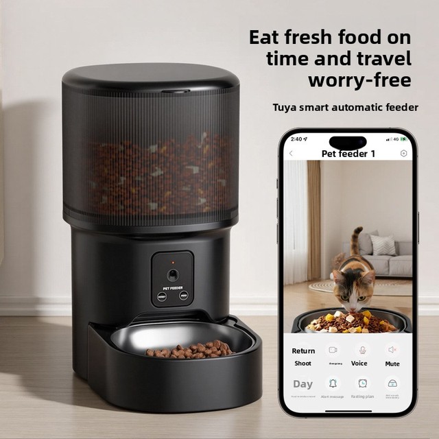 Pet Smart Smart Automatic Plastic Feeder Timed Feeding Remote Voice Control Household Video Wholesale