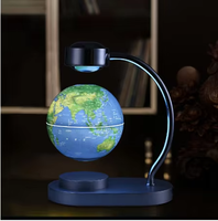 Globo Magnético Levitante de 5.5 Pulgadas con Luz LED, Rotación Automática, Adorno de Escritorio Creativo de Plástico y Metal, Regalo Artesanal Moderno y de Lujo
