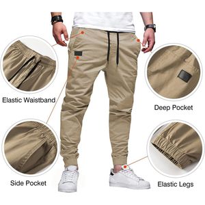 JMIERR, pantalones deportivos informales para correr para hombre, pantalones cortos Cargo de pana, cómodos algodón, poliéster, decoración con logotipo, hasta la rodilla, teñido liso - Product Image 5