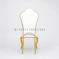 Chaises d'événement rembourrées blanches en forme de fleur dorées de luxe à louer pour mariage à vendre