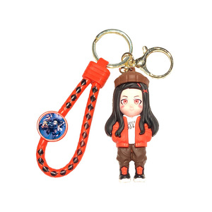 Porte-clés en silicone Demon <span class=keywords><strong>Tanjiro</strong></span> Nezuko, pendentif 3D dessin animé pour sac à dos, porte-clés de voiture, <span class=keywords><strong>petit</strong></span> cadeau, vente en gros - Product Image 5