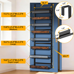 8 Tier 2-In-1 Over Door Seasoning Organizer With Adjustable Baskets <b>Pantry</b> Door Organizer Spice Rack for <b>Pantry</b> Cabinet <b>Kitchen</b> - Product Image 5