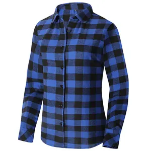 Mens flannel shirt in 100% high quality cotton flannel with ideal thickness check blue