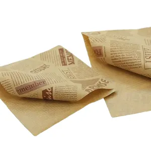 Individuelle kraftpapier-panel braun weiß Restaurant zum mitnehmen von Hamburger-Sandwich fettdichte Lebensmittel-Papiertüte mit Ihrem eigenen Logo