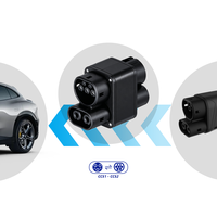 Adaptateur robuste étanche à la pluie haute résistance 400A max avec capuchon de protection résistant aux chocs CCS1 vers CCS2