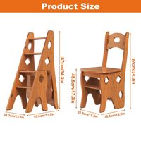 Meubles de salon de chaise d'escalier en bois pliables portables avec support d'affichage d'échelle de bibliothèque pour le décor de stockage de chambre à coucher