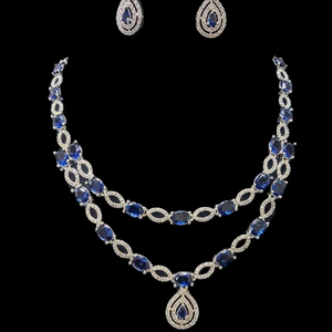 American Diamond Exquisite Brass Wedding Jewellery <b>Set</b> Back Meenakari Multi Colour Kundan <b>Pearl</b> Lariat Choker <b>Necklace</b> <b>Set</b> - Product Image 1