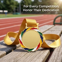 Médaille de compétition sportive personnalisée en alliage de zinc de haute qualité, plaquée or, avec logo 3D, vierge, pour la vente en gros