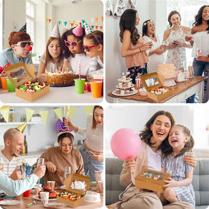 Scatole per Biscotti in Cartone Marrone con 3 Stili di Finestra per Cioccolatini, Fragole, Muffin, Ciambelle e Regali per Feste - Product Image 4