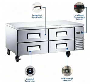 Réfrigérateur commercial robuste avec tiroir de base réfrigéré et plan de travail pour les opérations de cuisine d'hôtel - Product Image 5