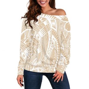 Top suelto Polynesian Tribal <span class=keywords><strong>Tattoo</strong></span> Tops Custom Women's Sexy Off Shoulder Print on Demand Shirt Camisetas Ropa <span class=keywords><strong>de</strong></span> manga larga - Product Image 2