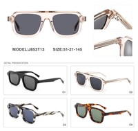 Lunettes de soleil rétro en acétate polarisées à dessus plat Lunettes de soleil pilote pour femmes à la mode avec grand cadre vintage léopard logo personnalisé