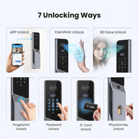 Harga Pabrik Vertexis Smart Lock 3D Face Unlock Fingerprint Tuya WiFi Cloud Kamera Terintegrasi Aluminium Alloy Tanpa Kunci untuk Kayu
