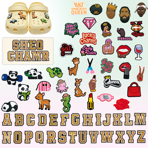 Breloques de chaussures personnalisées en forme de lettres de l'alphabet à paillettes, style dessin animé, accessoires pour sabots, pour un style personnalisé et des cadeaux – Vente en gros - Product Image 1