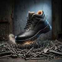 Chaussures de sécurité en cuir pour hommes de qualité supérieure, dessus en cuir durable pour usage industriel, disponibles à prix compétitif
