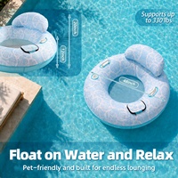 Bouée de piscine gonflable en polyester recouverte de tissu, avec fond en maille épaissie, chaise longue flottante, jouet aquatique, radeau de piscine